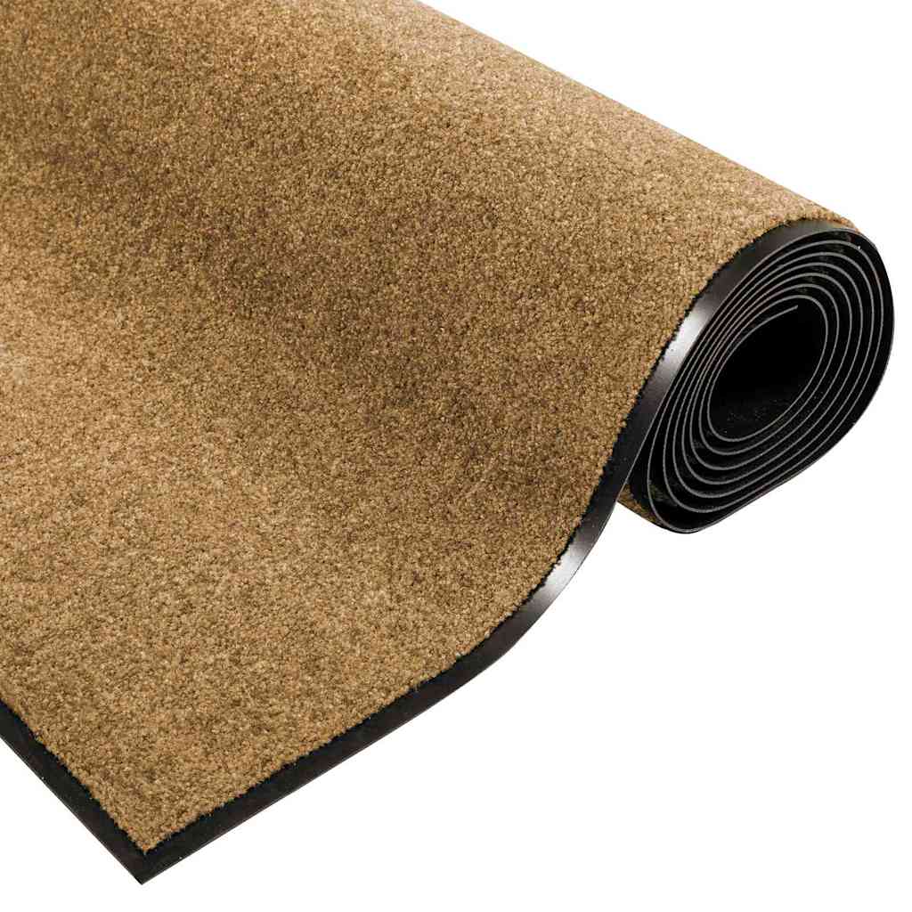 Durų kilimėlis Kremas ir juoda 120 x 250 cm Poliamidas ir PVC