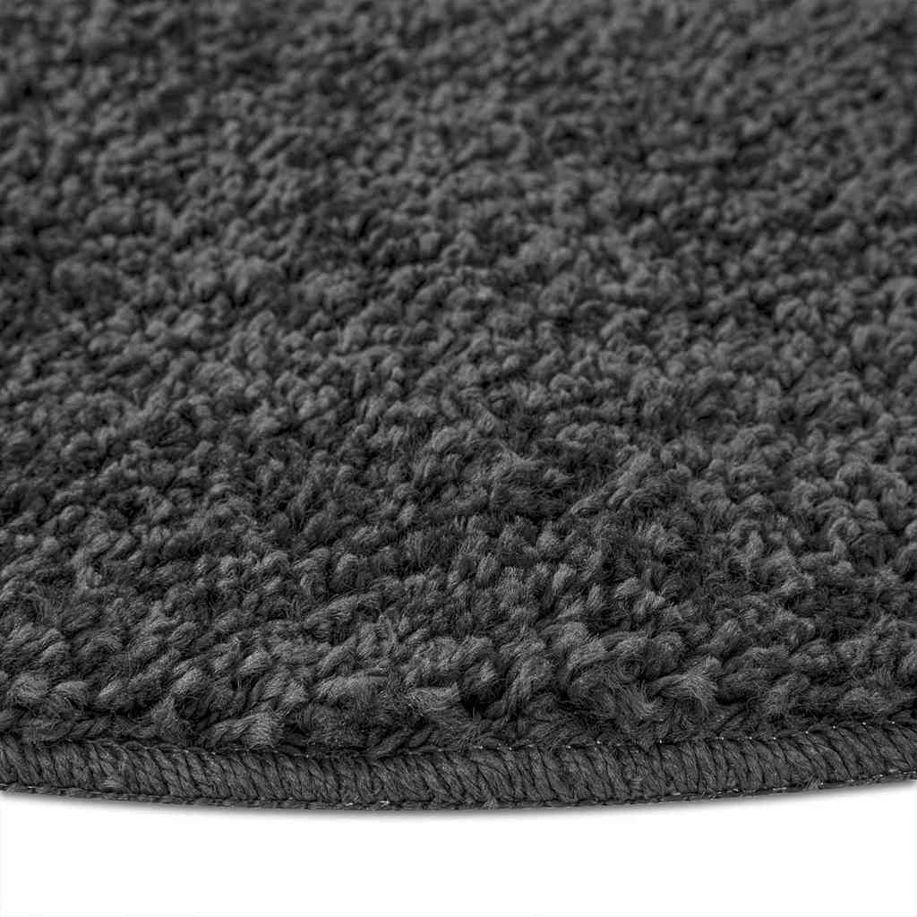 Neslystantis plaukuotas kilimas Tamsiai pilka 120 x 120 cm PP