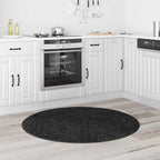 Neslystantis plaukuotas kilimas Tamsiai pilka 120 x 120 cm PP