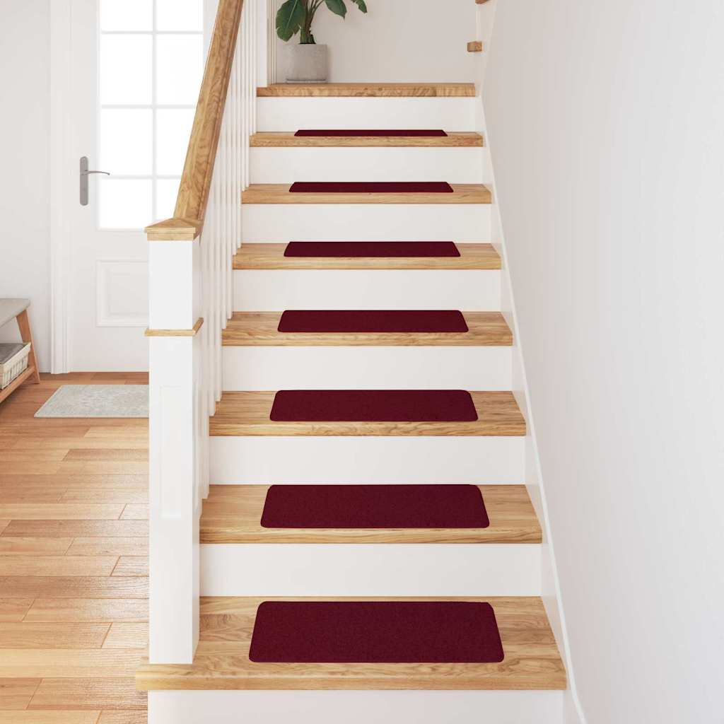 Slydimui atsparūs laiptų kilimėliai 15 pcs Vyšninė 60 x 25 cm
