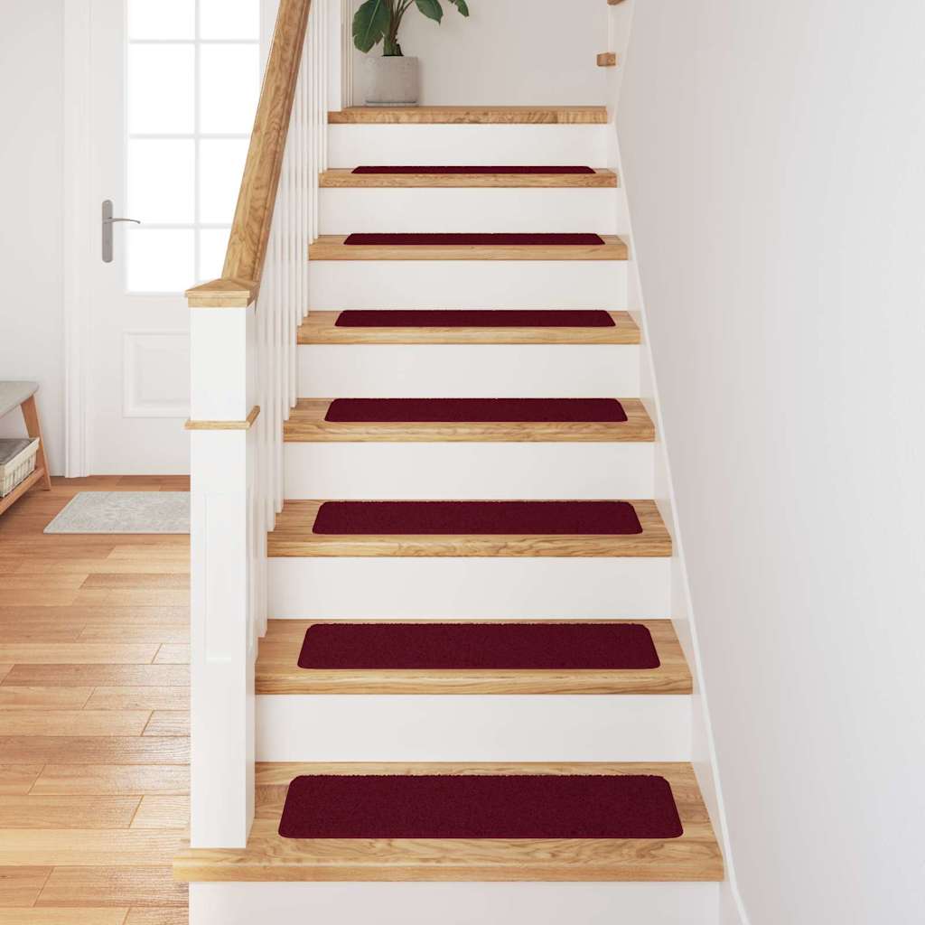 Slydimui atsparūs laiptų kilimėliai 15 pcs Vyšninė 75 x 20 cm