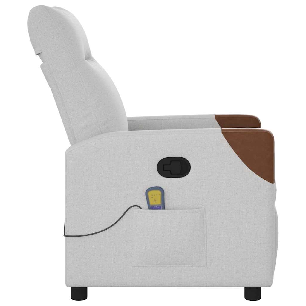 Atlošiamas masažinis krėslas, pilkos spalvos, audinys