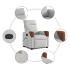 Atlošiamas masažinis krėslas, pilkos spalvos, audinys