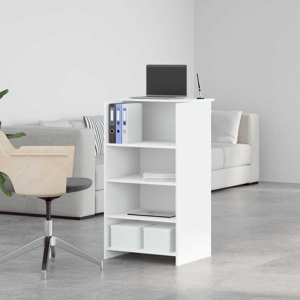 Registratūros stalas, baltas, 55x50x103,5 cm, inžinerinė mediena