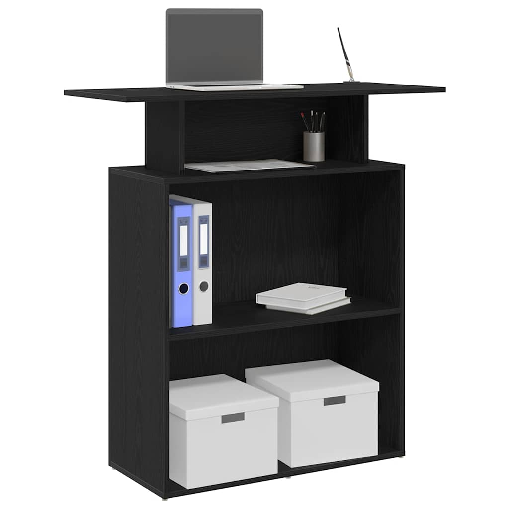 Registratūros stalas, juodas, 100x40x104 cm, inžinerinė mediena