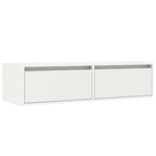 Televizoriaus spintelė su LED apšvietimu, balta, 100X35,5x25 cm