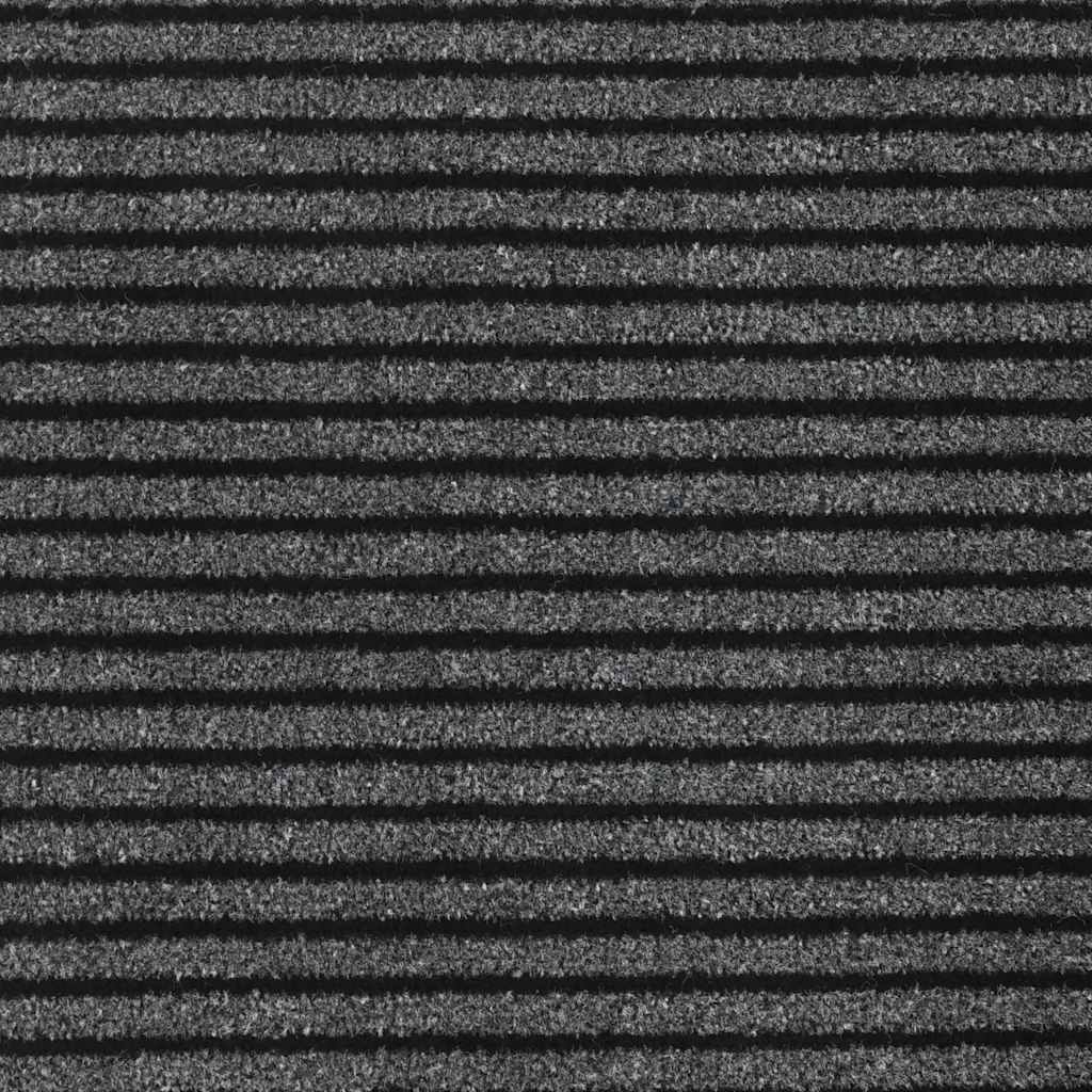 Durų kilimėlis, juodos ir pilkos spalvos, 115x300cm, dryžuotas