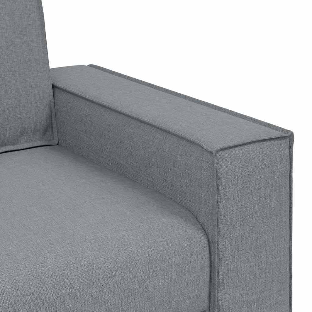 Sofa 3 pcs Šviesiai pilka Lino mišinio audinys