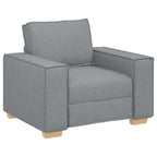 Sofa 3 pcs Šviesiai pilka Lino mišinio audinys
