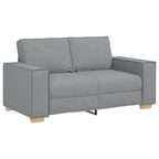 Sofa 3 pcs Šviesiai pilka Lino mišinio audinys
