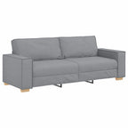 Sofa 3 pcs Šviesiai pilka Lino mišinio audinys