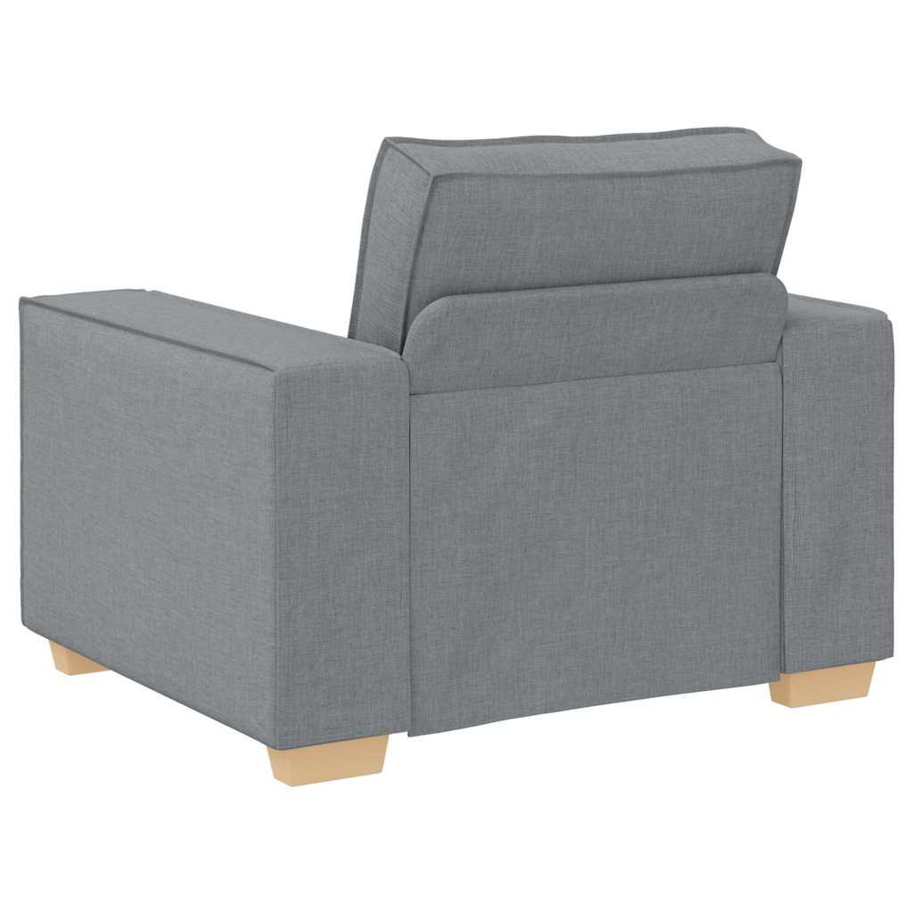 Sofa 3 pcs Šviesiai pilka Lino mišinio audinys