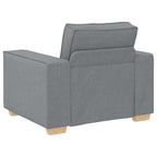 Sofa 3 pcs Šviesiai pilka Lino mišinio audinys