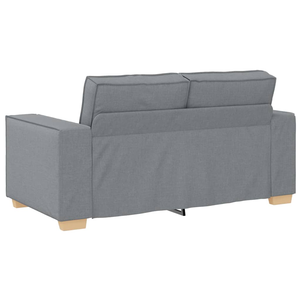 Sofa 3 pcs Šviesiai pilka Lino mišinio audinys
