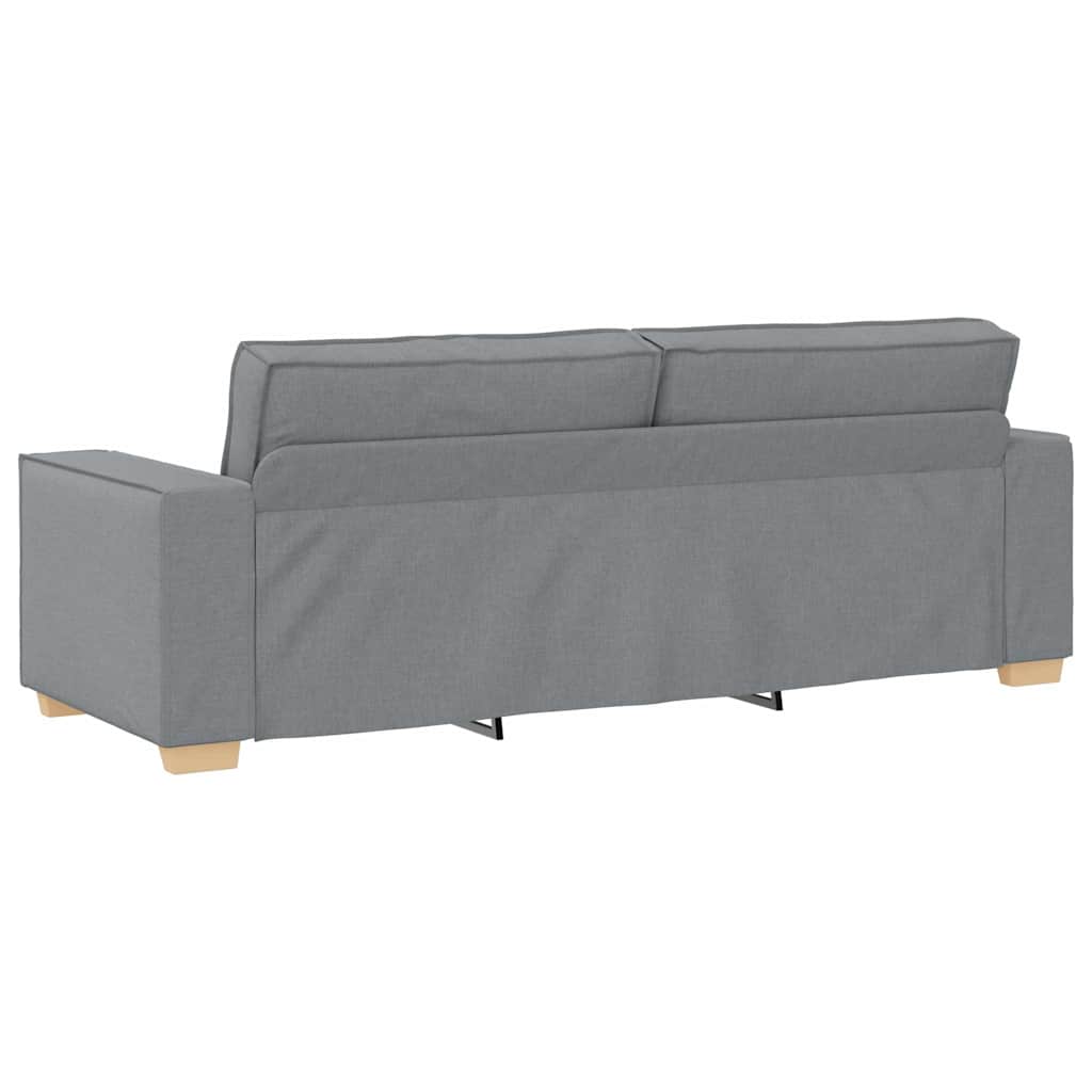 Sofa 3 pcs Šviesiai pilka Lino mišinio audinys