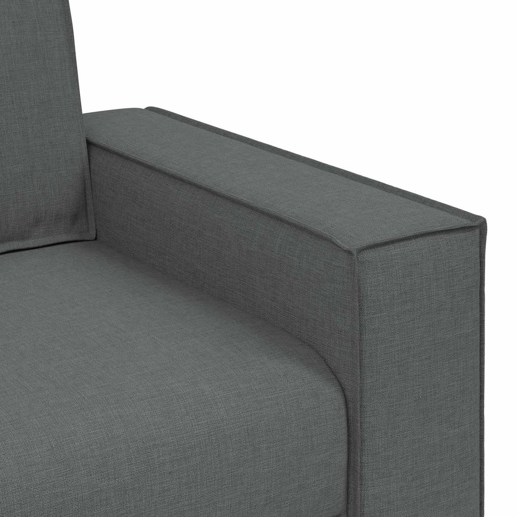 Sofa 3 pcs Tamsiai pilka Lino mišinio audinys