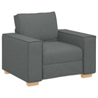 Sofa 3 pcs Tamsiai pilka Lino mišinio audinys