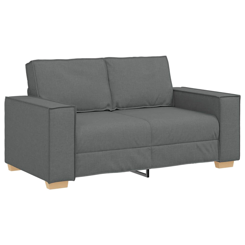 Sofa 3 pcs Tamsiai pilka Lino mišinio audinys