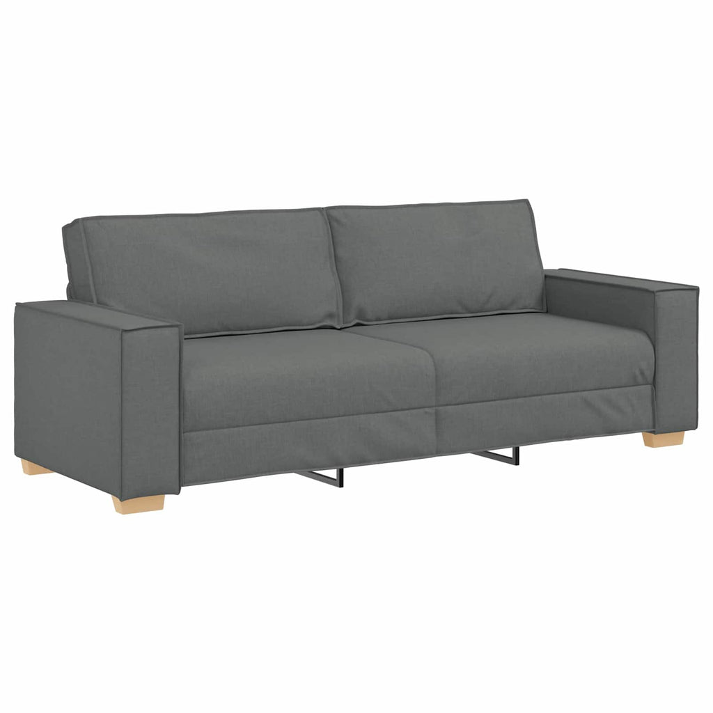 Sofa 3 pcs Tamsiai pilka Lino mišinio audinys