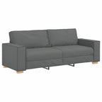 Sofa 3 pcs Tamsiai pilka Lino mišinio audinys