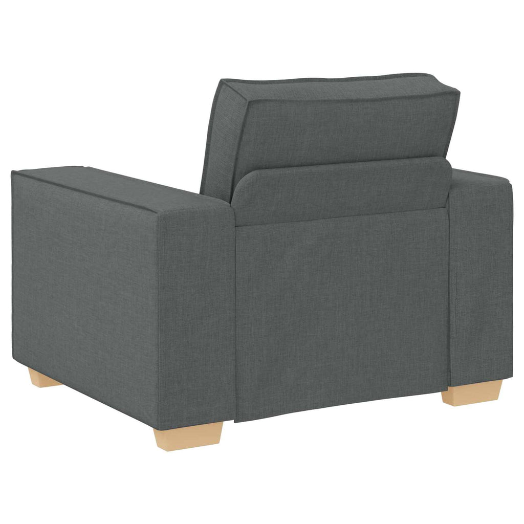 Sofa 3 pcs Tamsiai pilka Lino mišinio audinys