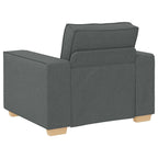 Sofa 3 pcs Tamsiai pilka Lino mišinio audinys