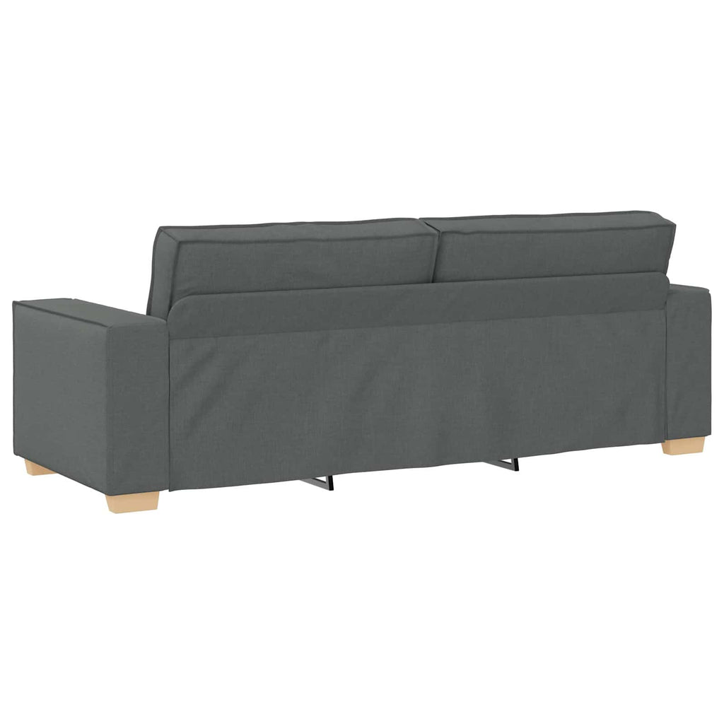 Sofa 3 pcs Tamsiai pilka Lino mišinio audinys