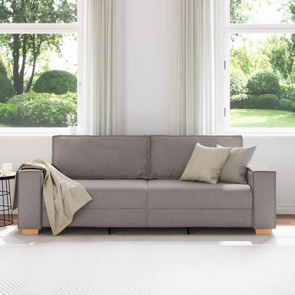 Trivietė sofa, pilkai ruda, 180 cm, audinys