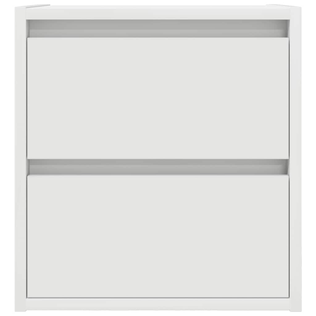 Sieninės naktinės spintelės, 2vnt., baltos, 38x34x40 cm