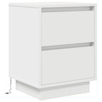 Spintelės prie lovos su LED lemputėmis 2 vnt Baltos 38x34x50 cm