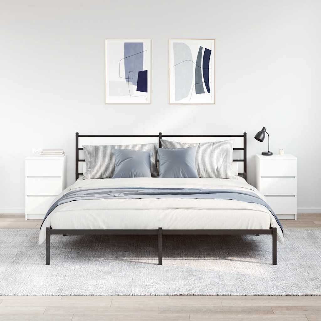 Spintelės prie lovos su 3 stalčiais 2 vnt, baltos 39x35x65 cm