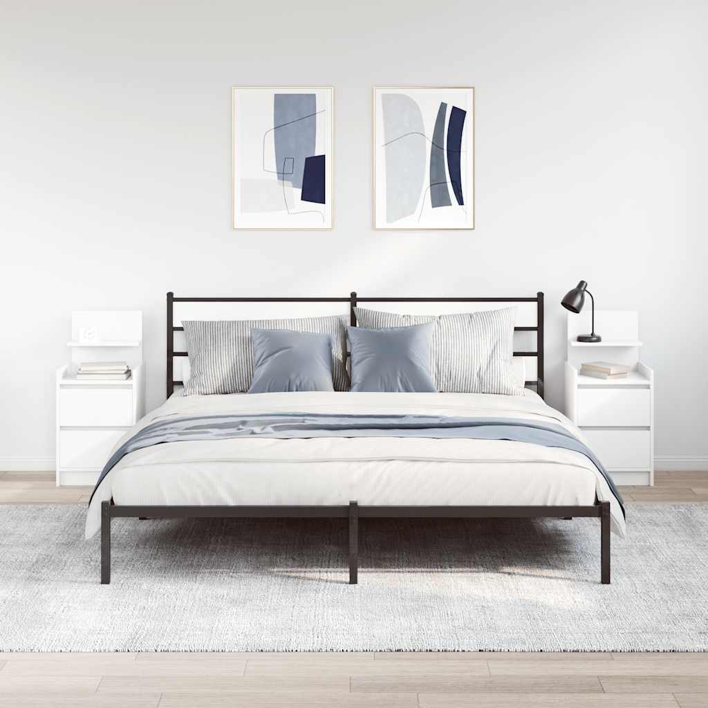 Naktinė spintelė su 2 stalčiais 2 vnt, balta, 38x34x80 cm