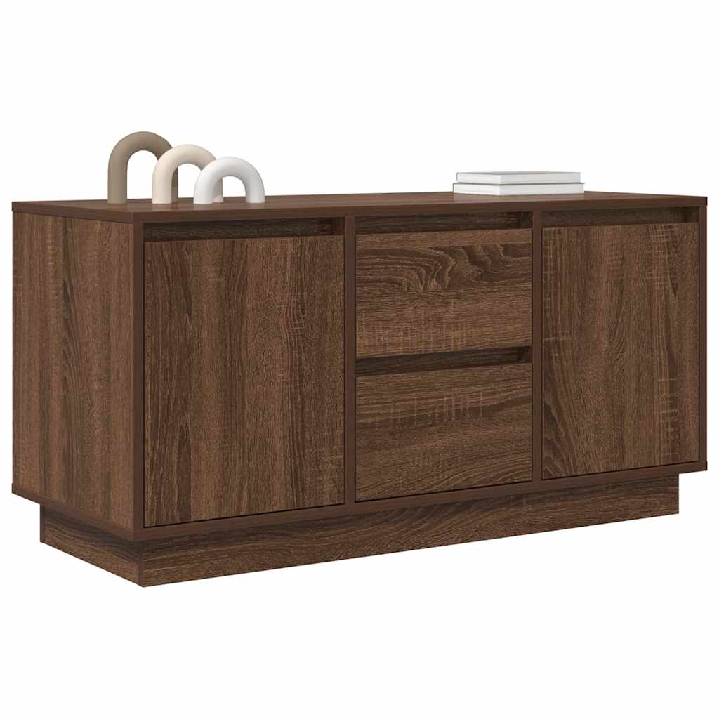 Televizoriaus spintelė su LED, ruda ąžuolo, 100x41x50 cm