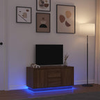 Televizoriaus spintelė su LED, ruda ąžuolo, 100x41x50 cm