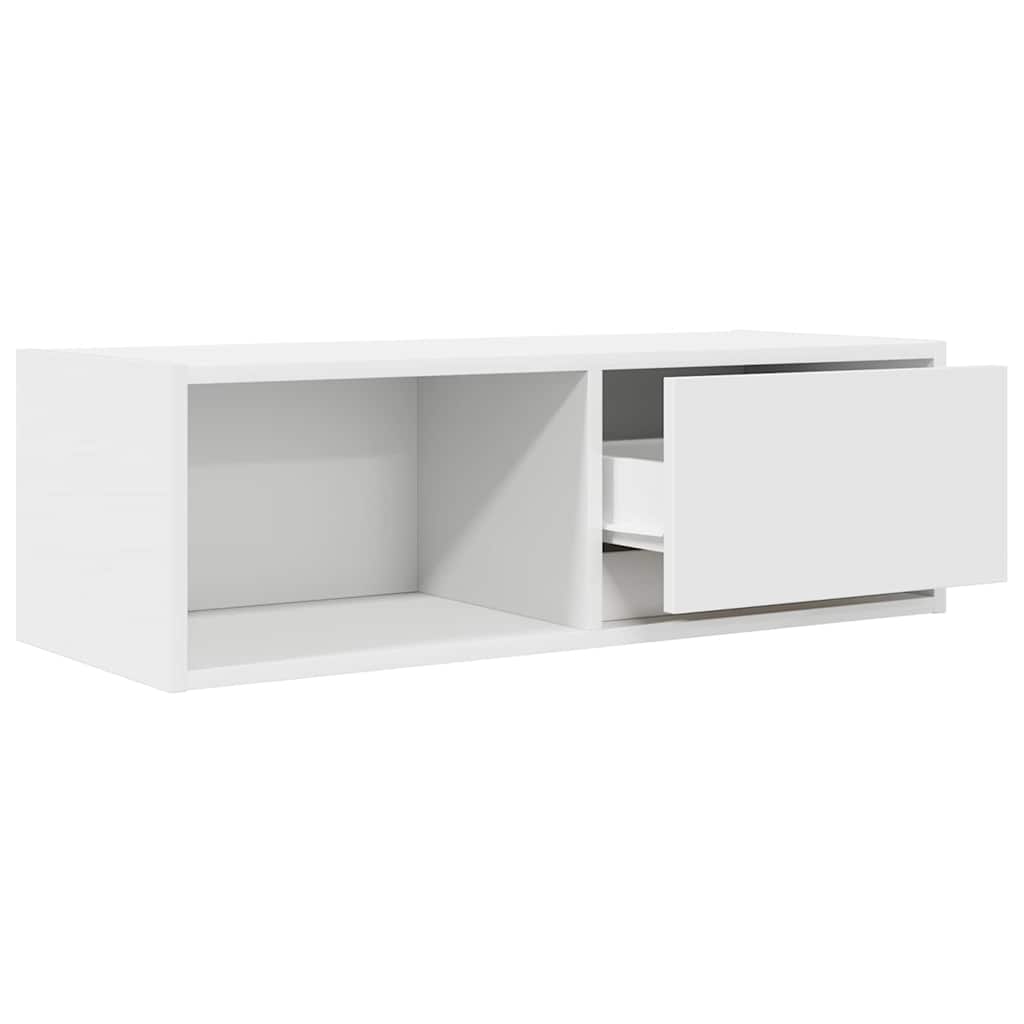 Televizoriaus spintelės, 2vnt., baltos, 80x31x25,5 cm, mediena