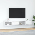 Televizoriaus spintelės, 2vnt., baltos, 100x31x25,5 cm, mediena