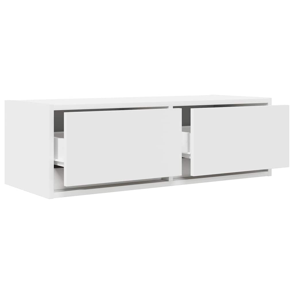 Televizoriaus spintelės, 2vnt., baltos, 80x31x25,5 cm, mediena