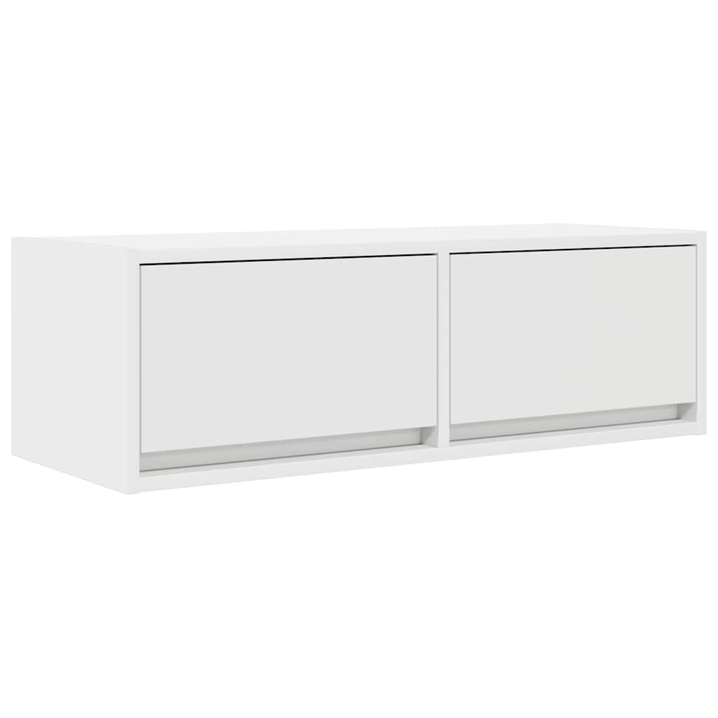 Televizoriaus spintelės, 2vnt., baltos, 80x31x25,5 cm, mediena