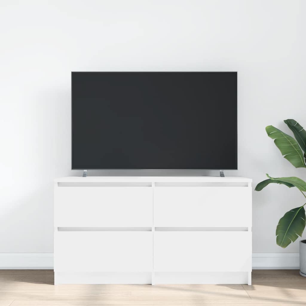 Televizoriaus spintelė, balta, 100x35x54 cm, apdirbta mediena