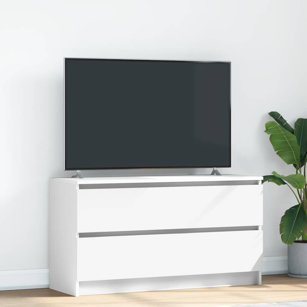 Televizoriaus spintelė, balta, 100x35x54 cm, apdirbta mediena