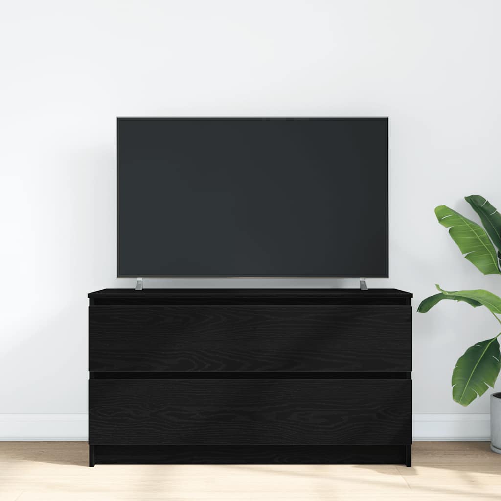 Televizoriaus spintelė, juodos spalvos, 100x35x54 cm, mediena