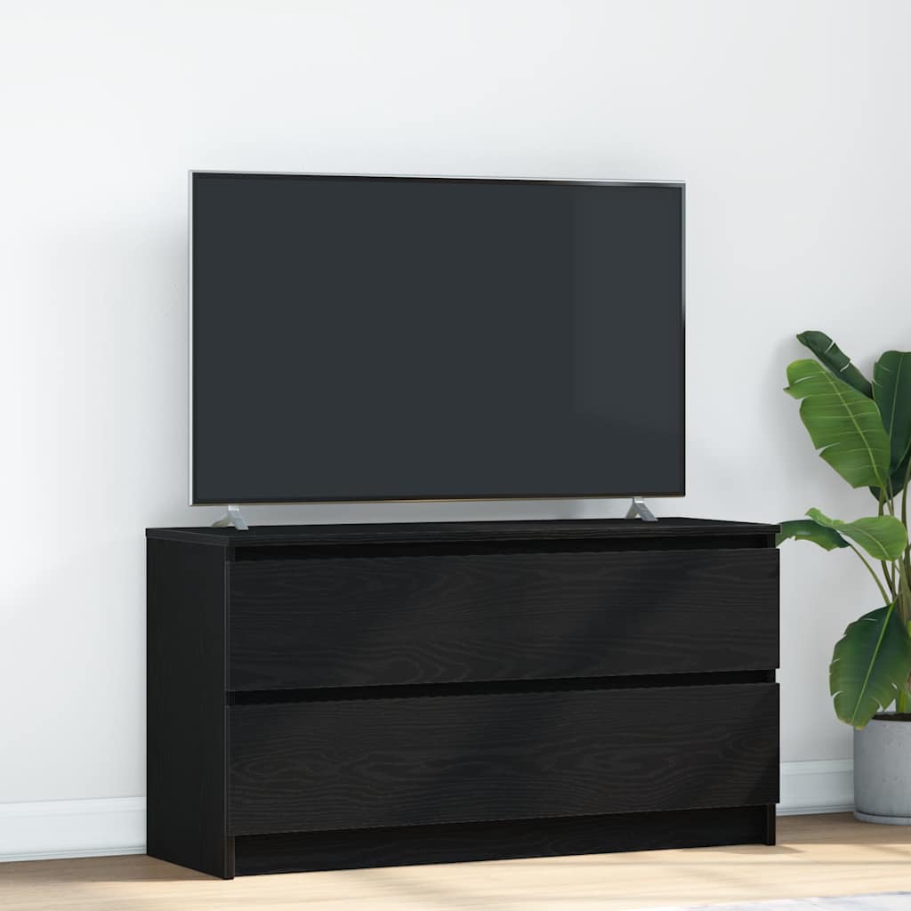 Televizoriaus spintelė, juodos spalvos, 100x35x54 cm, mediena