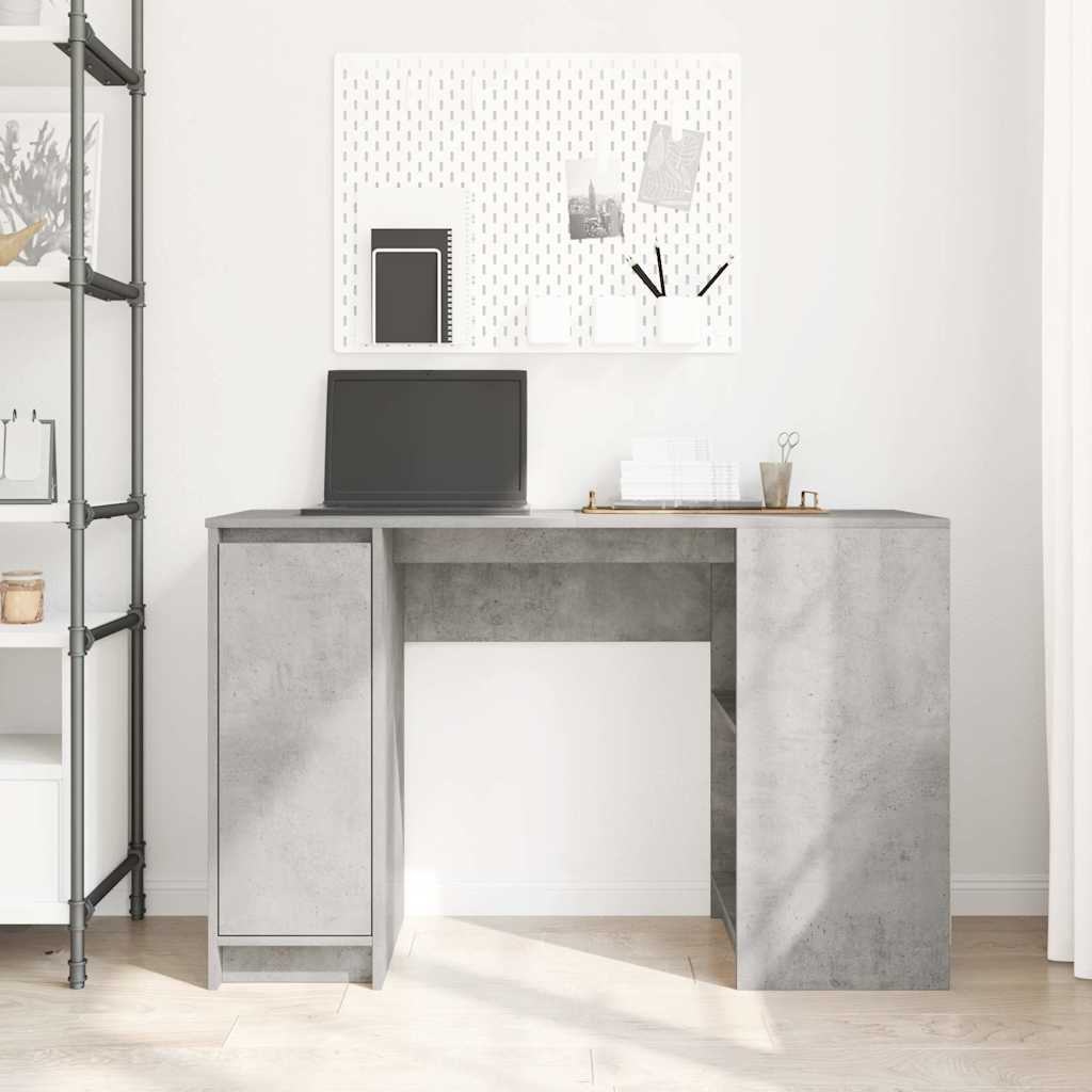 Rašomasis stalas, betono pilkas, 120x42x76 cm, apdirbta mediena