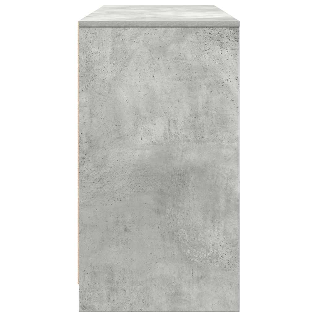 Rašomasis stalas, betono pilkas, 120x42x76 cm, apdirbta mediena