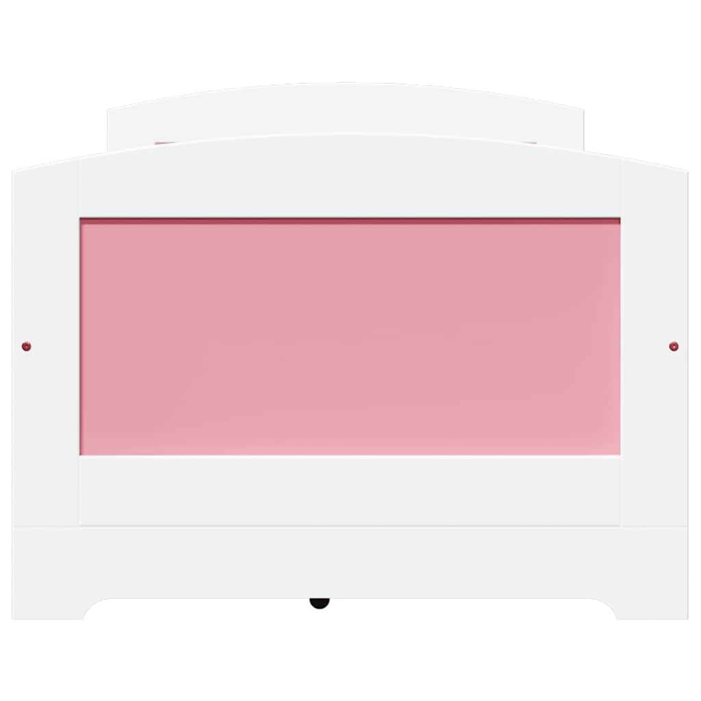 Lova su 5 stalčiais be čiužinio IRUN, balta/rožinė, 90x200cm