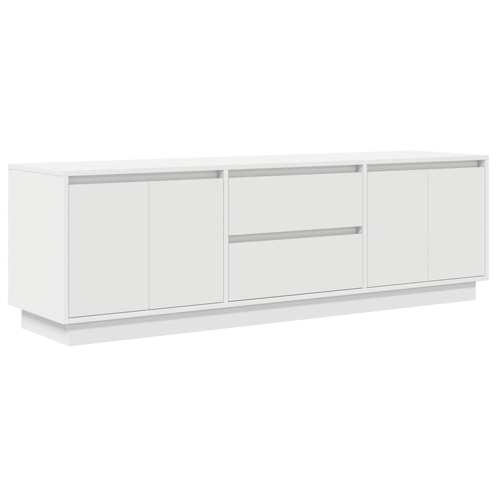 TV spintelė su LED lemputėmis, baltos spalvos, 160,5x41x50 cm