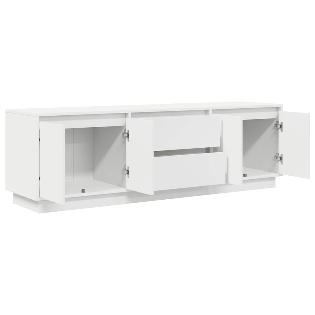 TV spintelė su LED lemputėmis, baltos spalvos, 160,5x41x50 cm