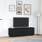 Televizoriaus spintelė su LED apšvietimu, juoda, 160,5x41x50 cm