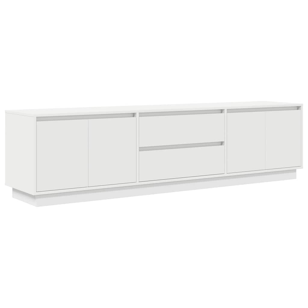 TV spintelė su LED lemputėmis, baltos spalvos, 193,5x41x50 cm