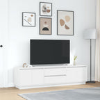 TV spintelė su LED lemputėmis, baltos spalvos, 193,5x41x50 cm